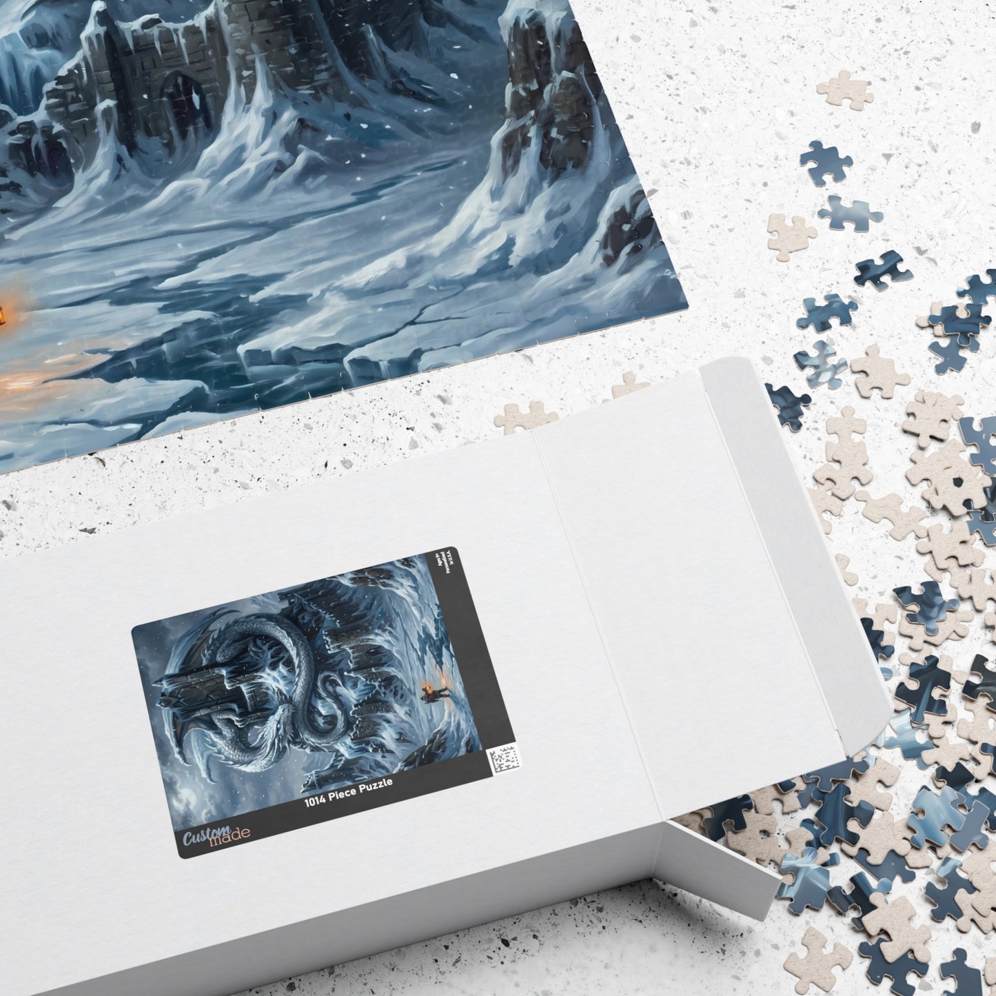 Ice Dragon Fantasy Puzzle — Scenic Winter Dragon Jigsaw (110–1014 pcs)