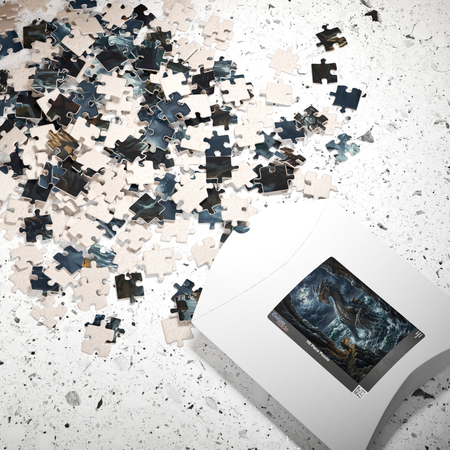 Stormy Sea Dragon Puzzle — 110/252/520/1014-Piece Fantasy Jigsaw