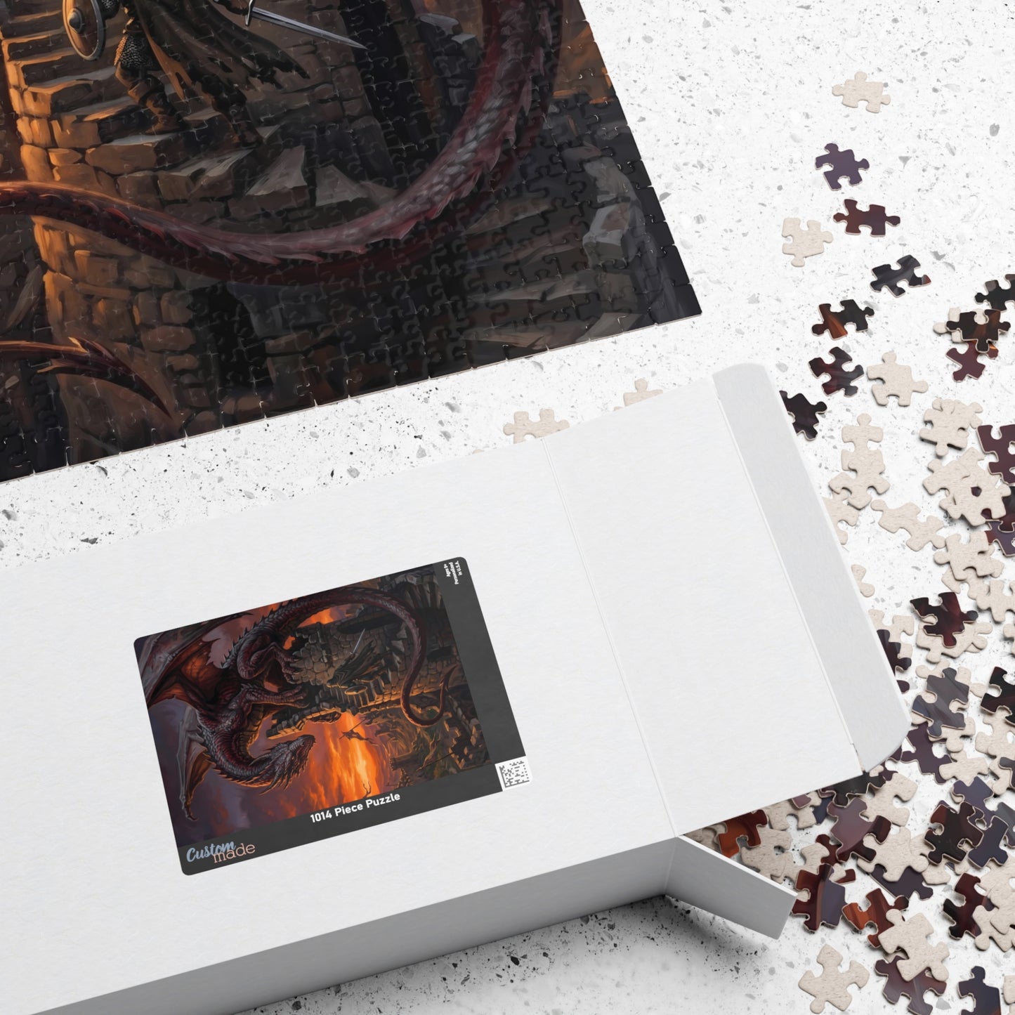 Dragon Castle Sunset Puzzle — Fantasy Jigsaw (110/252/520/1014 pcs)