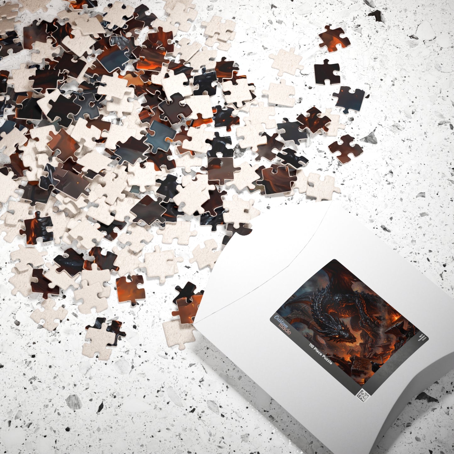 Dragon Battle Jigsaw Puzzle — Epic Fantasy Lava Dragon Scene (110–1014 pcs)