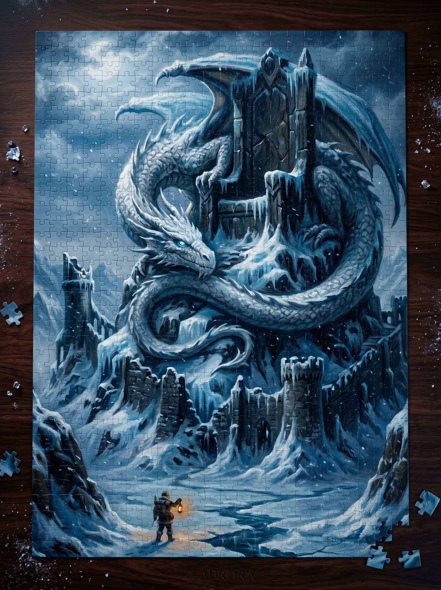 Ice Dragon Fantasy Puzzle — Scenic Winter Dragon Jigsaw (110–1014 pcs)