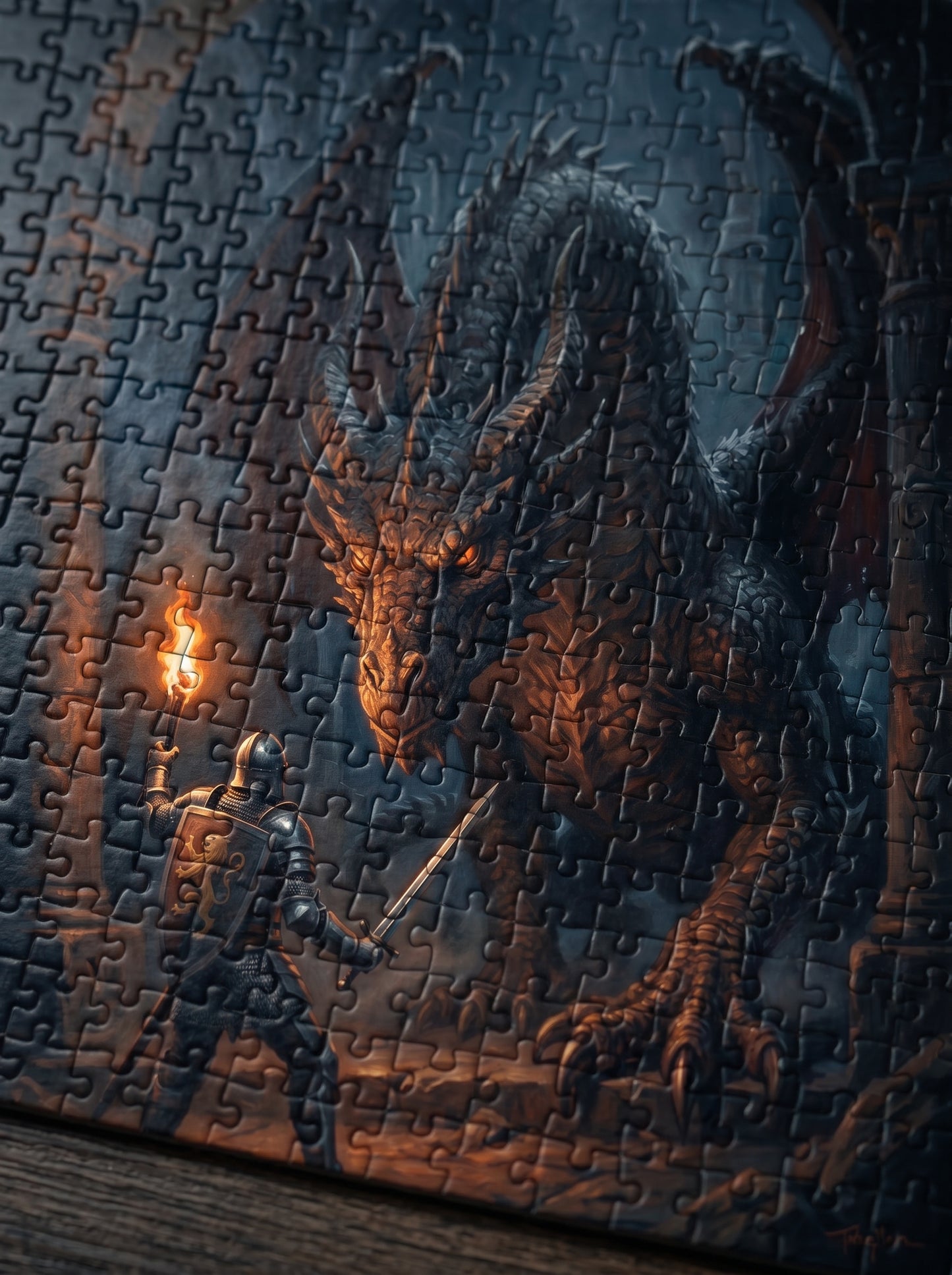 Dragon Knight Jigsaw Puzzle — Fantasy Adventure Puzzle (110/252/520/1014 pcs)