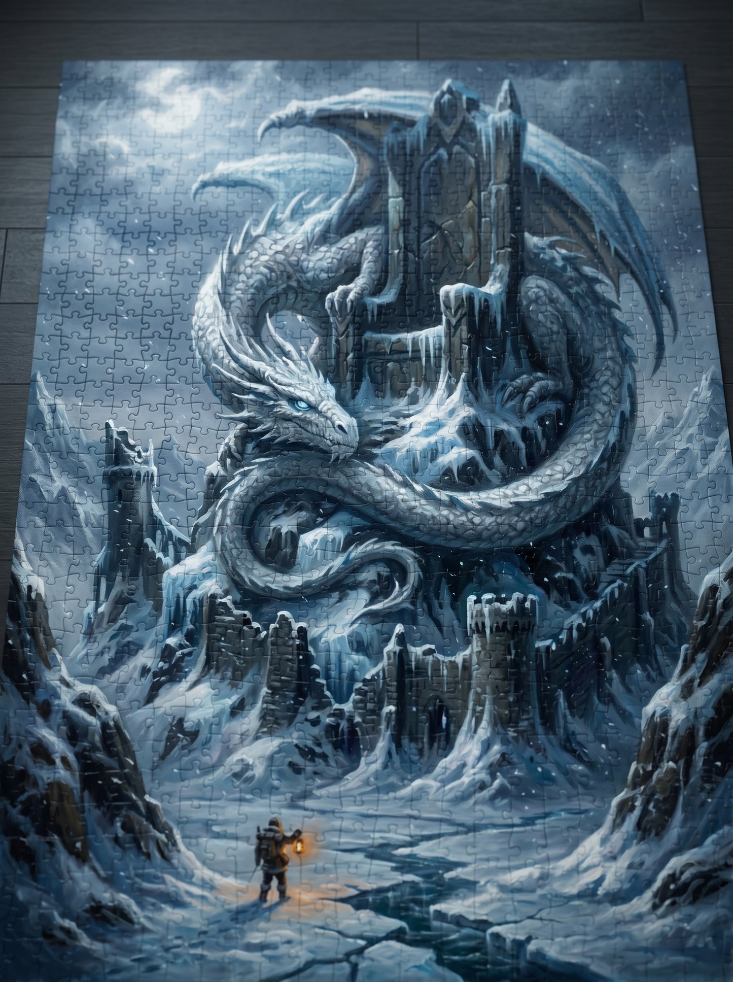 Ice Dragon Fantasy Puzzle — Scenic Winter Dragon Jigsaw (110–1014 pcs)