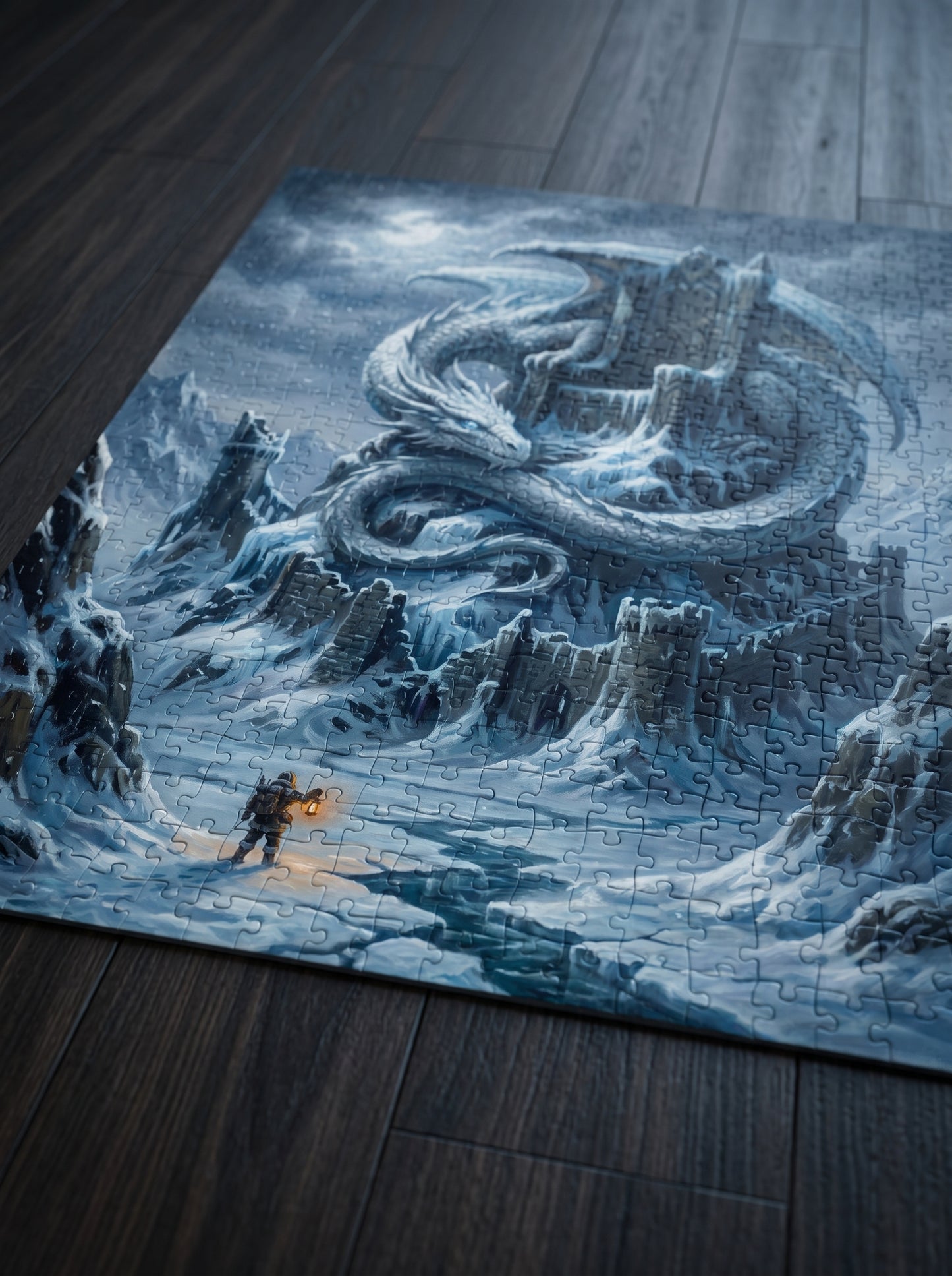 Ice Dragon Fantasy Puzzle — Scenic Winter Dragon Jigsaw (110–1014 pcs)