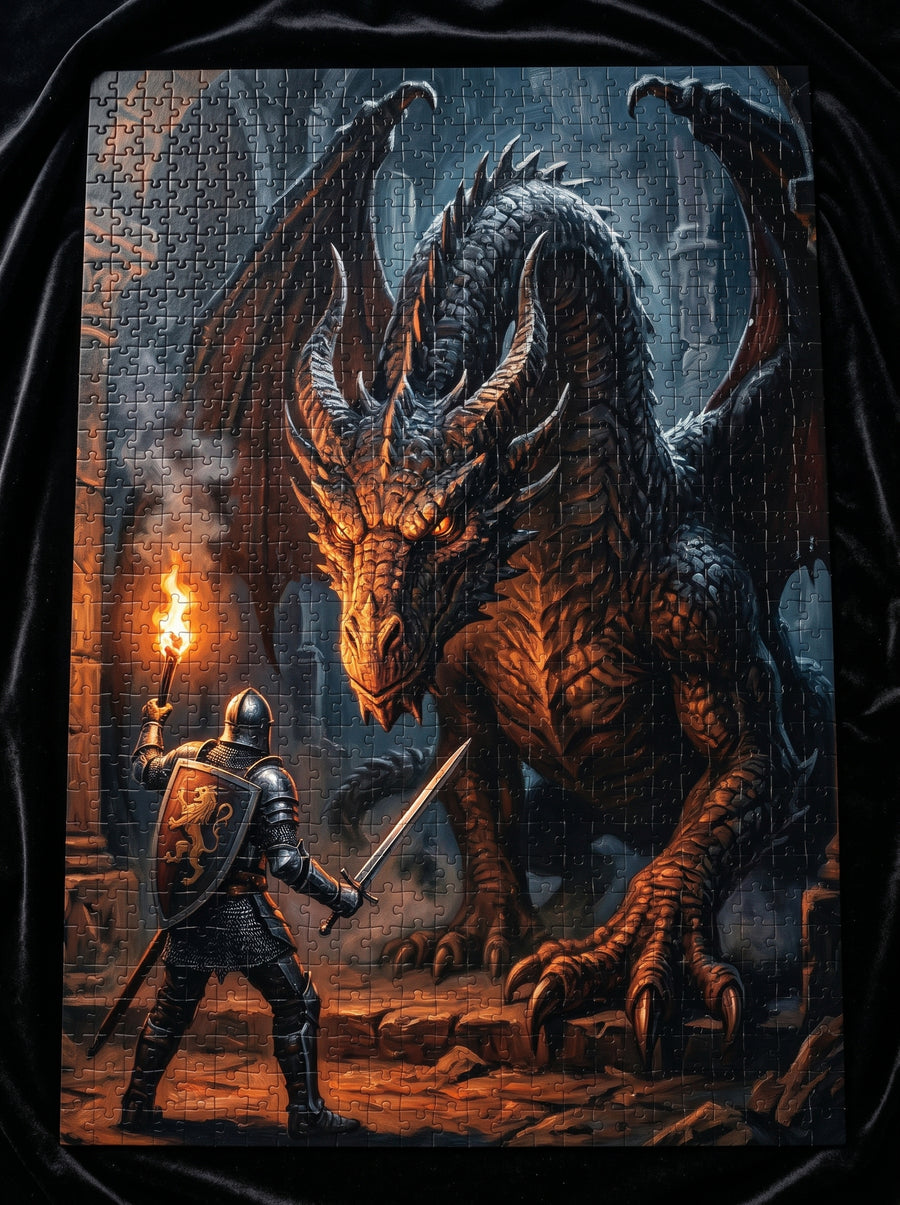 Dragon Knight Jigsaw Puzzle — Fantasy Adventure Puzzle (110/252/520/1014 pcs)