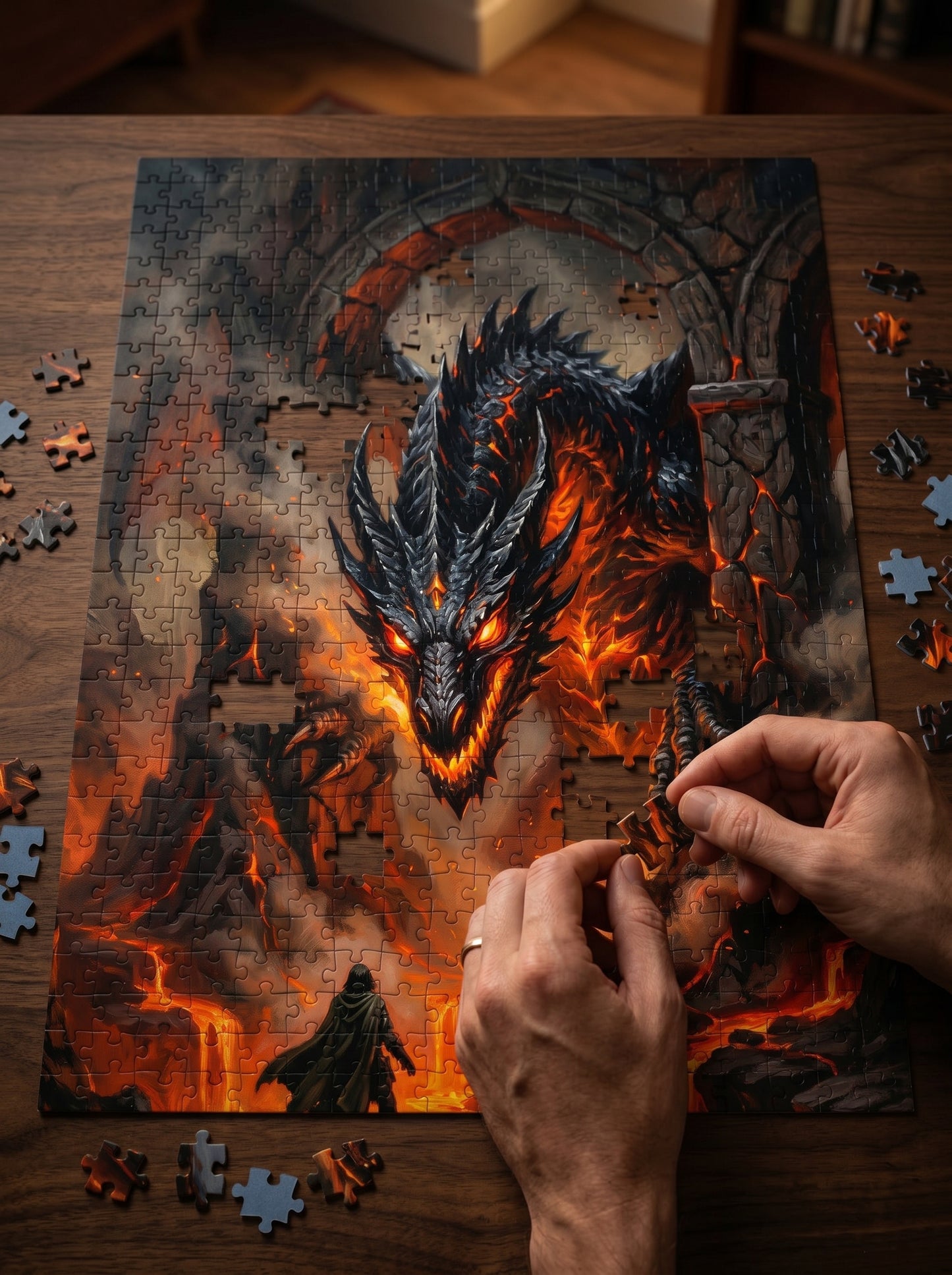 Dragon Lair Jigsaw Puzzle — Fiery Fantasy Puzzle (110/252/520/1014 pcs)