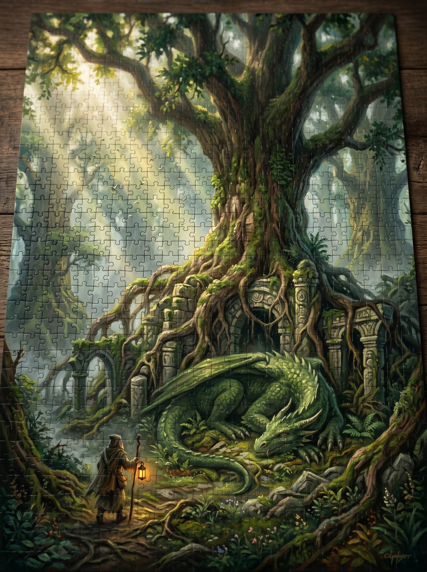 Enchanted Forest Dragon Jigsaw Puzzle — Fantasy Puzzle for Adults (110–1014 Pieces)