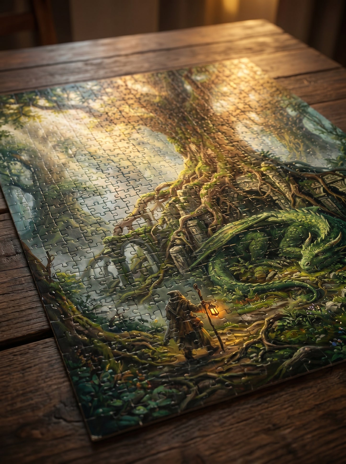 Enchanted Forest Dragon Jigsaw Puzzle — Fantasy Puzzle for Adults (110–1014 Pieces)