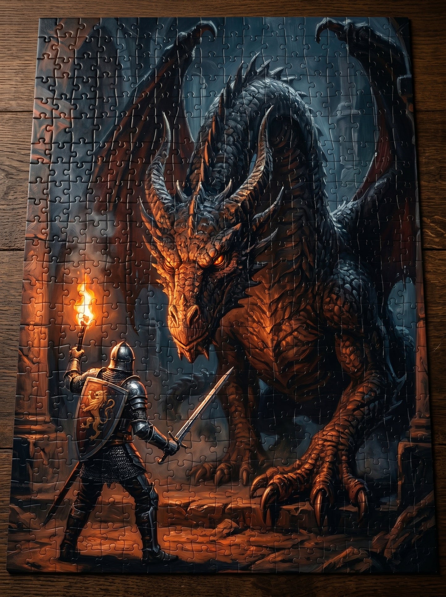 Dragon Knight Jigsaw Puzzle — Fantasy Adventure Puzzle (110/252/520/1014 pcs)